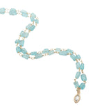 Collier doré apatite rectangulaire goutte zircon 42 cm