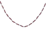 Collier doré avec grenat, tourmaline et noeuds bordeaux 42 cm