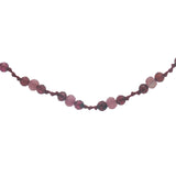 Collier doré avec grenat, tourmaline et noeuds bordeaux 42 cm