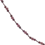 Collier doré avec grenat, tourmaline et noeuds bordeaux 42 cm