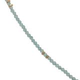 Collier doré apatite avec petites perles et coupoles dorées 42 cm