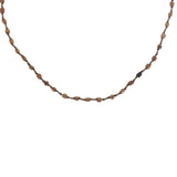 Collier doré perles en tubes marron et perles dorées  42 cm