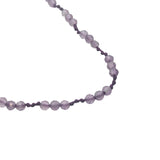 Collier doré avec améthyste et noeuds violets 42 cm