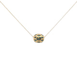 Gold necklace with pearl encrusted with stones