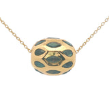Gold necklace with pearl encrusted with stones