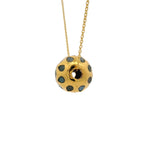 Collier doré perle incrustée de labradorite