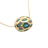 Gold necklace with pearl encrusted with stones