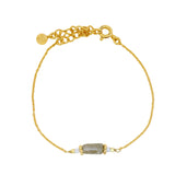 Gold square stone bracelet