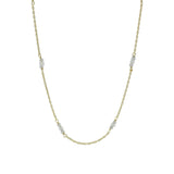 Gold necklace and natural stones