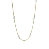 Gold necklace and natural stones