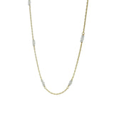 Gold necklace and natural stones