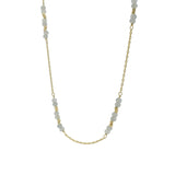 Collier doré labradorite et perles dorées 46 cm