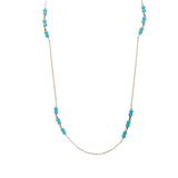 Gold necklace with cultured stones and gold pearls