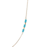 Gold necklace with cultured stones and gold pearls