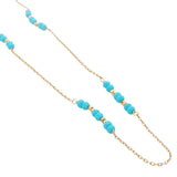 Gold necklace with cultured stones and gold pearls