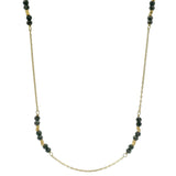 Collier doré pyrite grise et perles dorées 46 cm