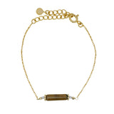 Gold square stone bracelet