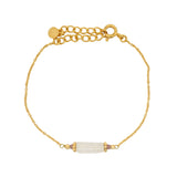 Gold square stone bracelet