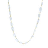 Collier doré pierres rectangles quartz rose