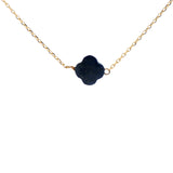 Gold clover necklace with natural stone