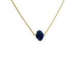 Collier doré petit trèfle lapis lazulis