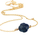Gold clover necklace with natural stone