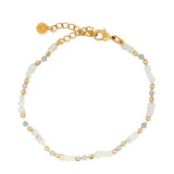 Bracelet with natural stones and golden balls