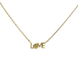 Collier doré LOVE zircon blanc 41 cm