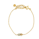Bracelet with drop stone and white zircons
