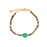 Bracelet with faceted stones and golden discs