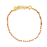 Bracelet doré en opale de feu avec cornaline et disques dorés