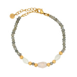Bracelet with faceted stones and golden balls
