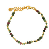 Bracelet with natural stones and golden balls