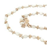 Collier doré perles nacre et couronnes dorées 42 cm