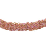 Bracelet brésilien doré cordon rose chaine dorée GM