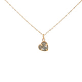 Gold broken heart and stone necklace