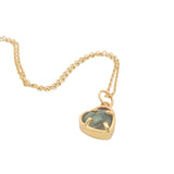 Gold broken heart and stone necklace