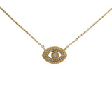 Collier doré oeil et zircons blancs 41 cm