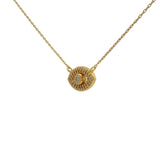 Collier doré oeil et zircons blancs 41 cm
