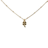 Collier doré trèfle zircon 38 cm