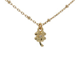 Collier doré trèfle zircon 38 cm
