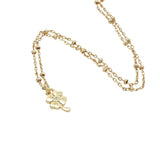 Collier doré trèfle zircon 38 cm