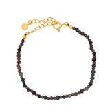 Bracelet doré rubis zoisite et grenat