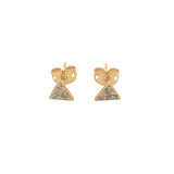 Gold and zircon earrings