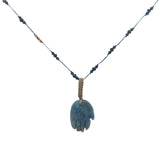 Collier doré main de Fatma lapis lazulis 60 cm