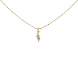 Collier doré mini éclair avec zircons 38 cm