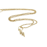 Collier doré éclair zircons 38 cm