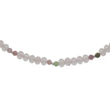 Collier doré mix quartz rose et tourmaline 42 cm