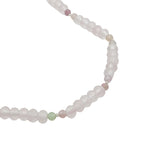 Collier doré mix quartz rose et tourmaline 42 cm