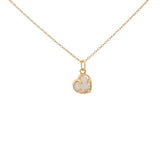 Gold broken heart and stone necklace